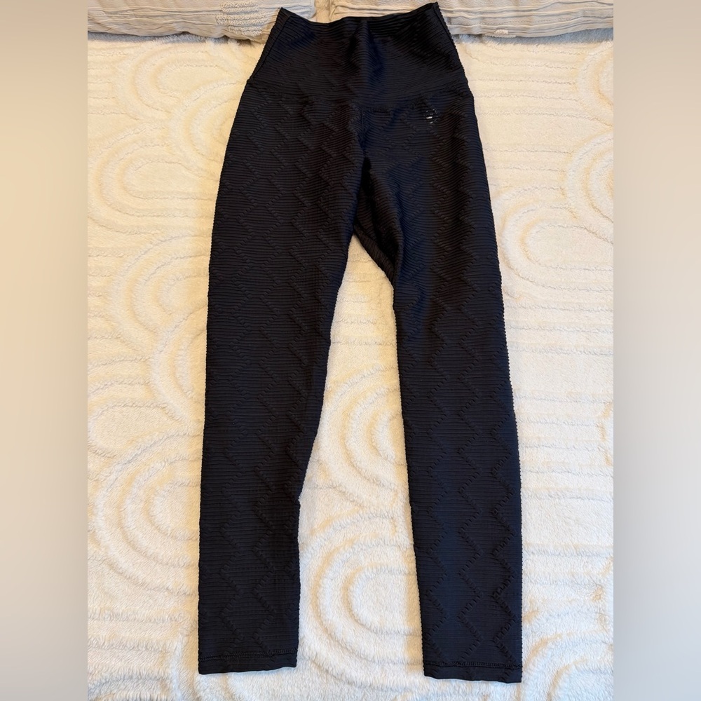 Women’s Abs2B Black Textured Leggings, Size S, EUC, Sporty Athletic Leggings